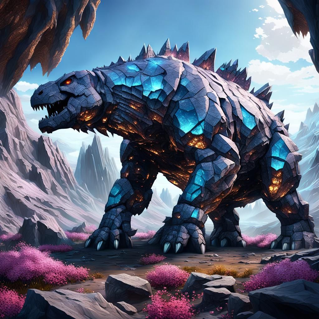 Crystalline Colossus in Fantasy Concept Art Style