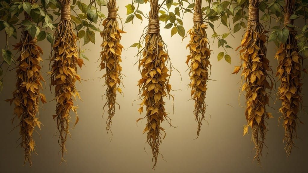 Lush Tobacco Leaves in Fantasy Concept Art Style