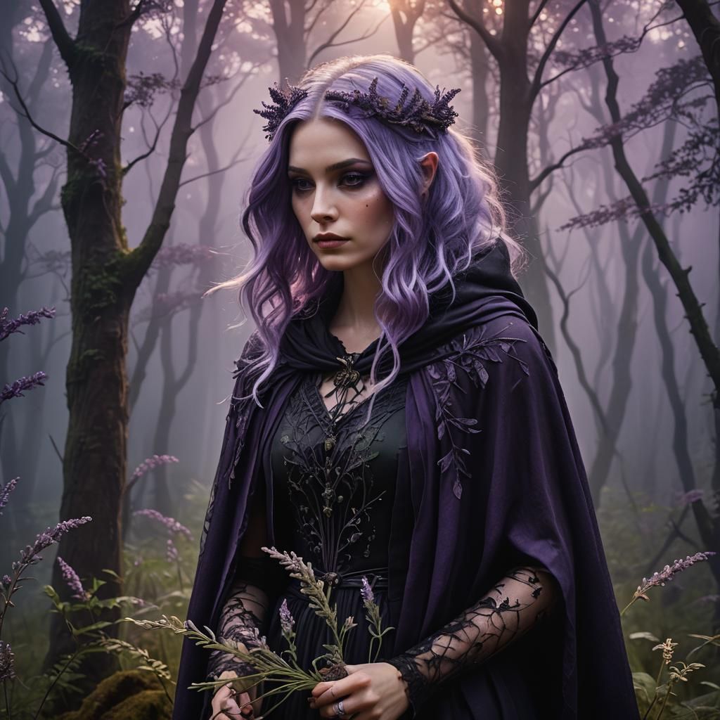 Forest Nymph in Misty Forest: Matte Painting