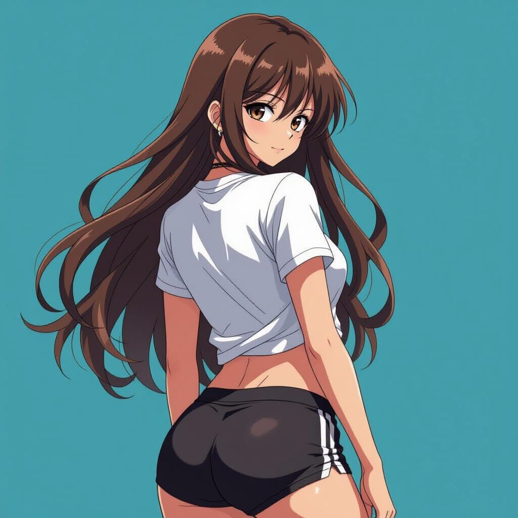 Anime Woman in Training Outfit as Digital Art