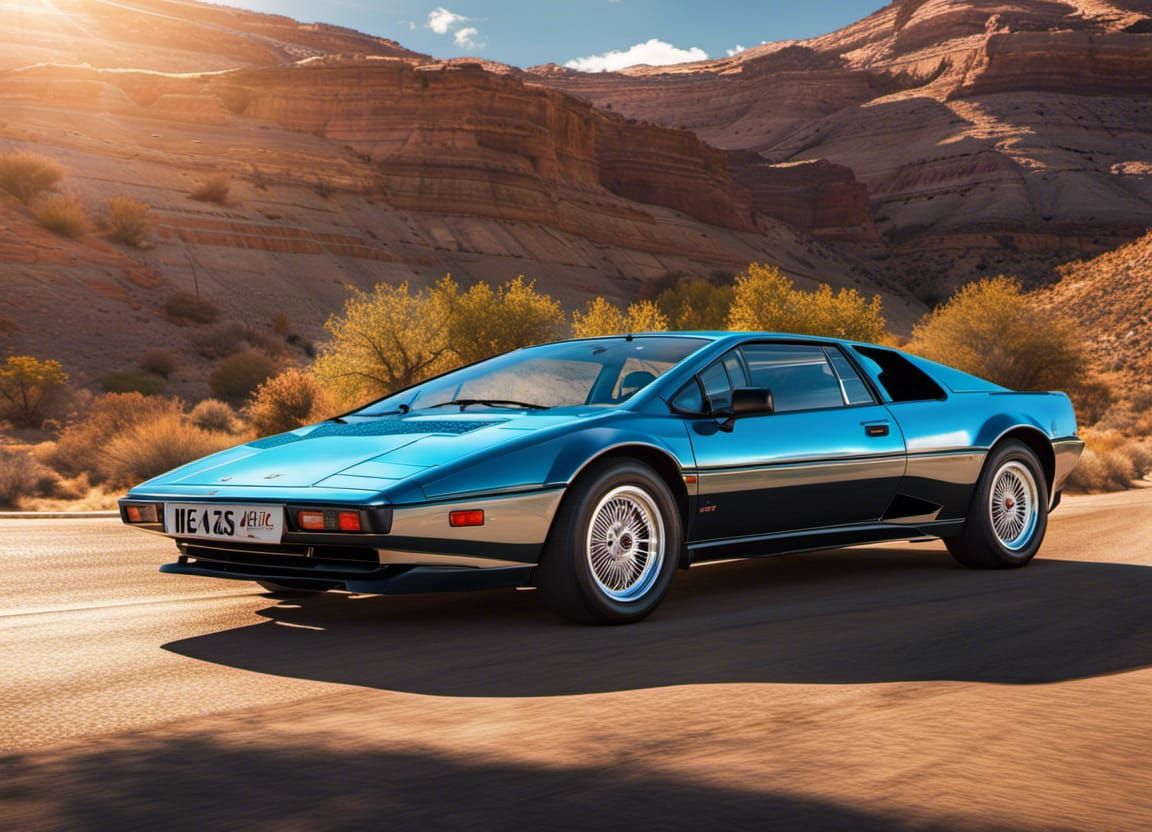 Glass Lotus Esprit on Route 66: Digital Art