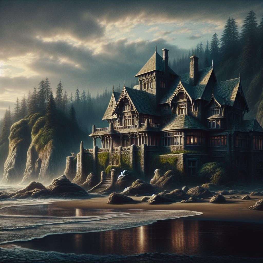 Pacific Coast Cottage: Detailed Digital Matte Painting