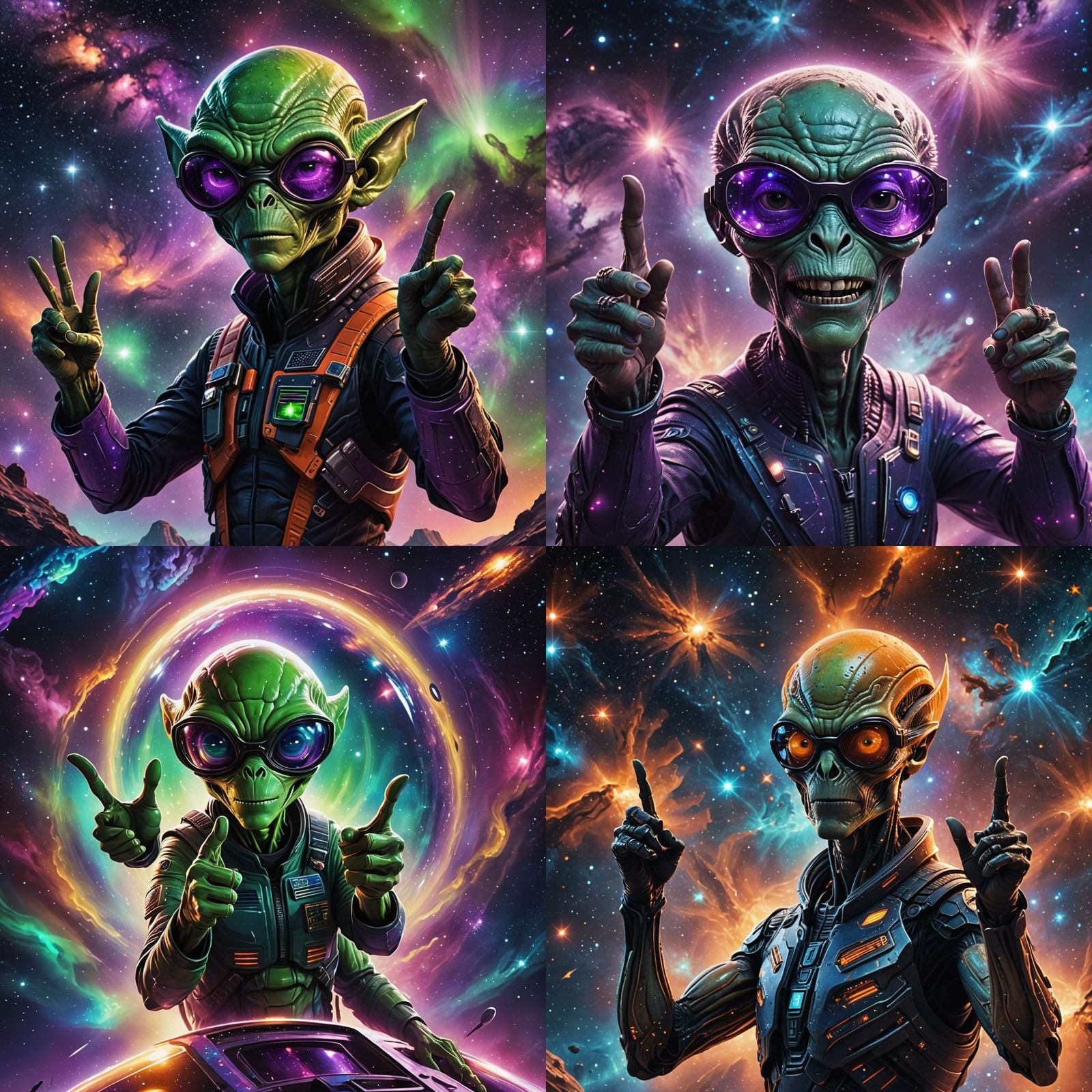 Alien Approves in a Galaxy, Digital Art