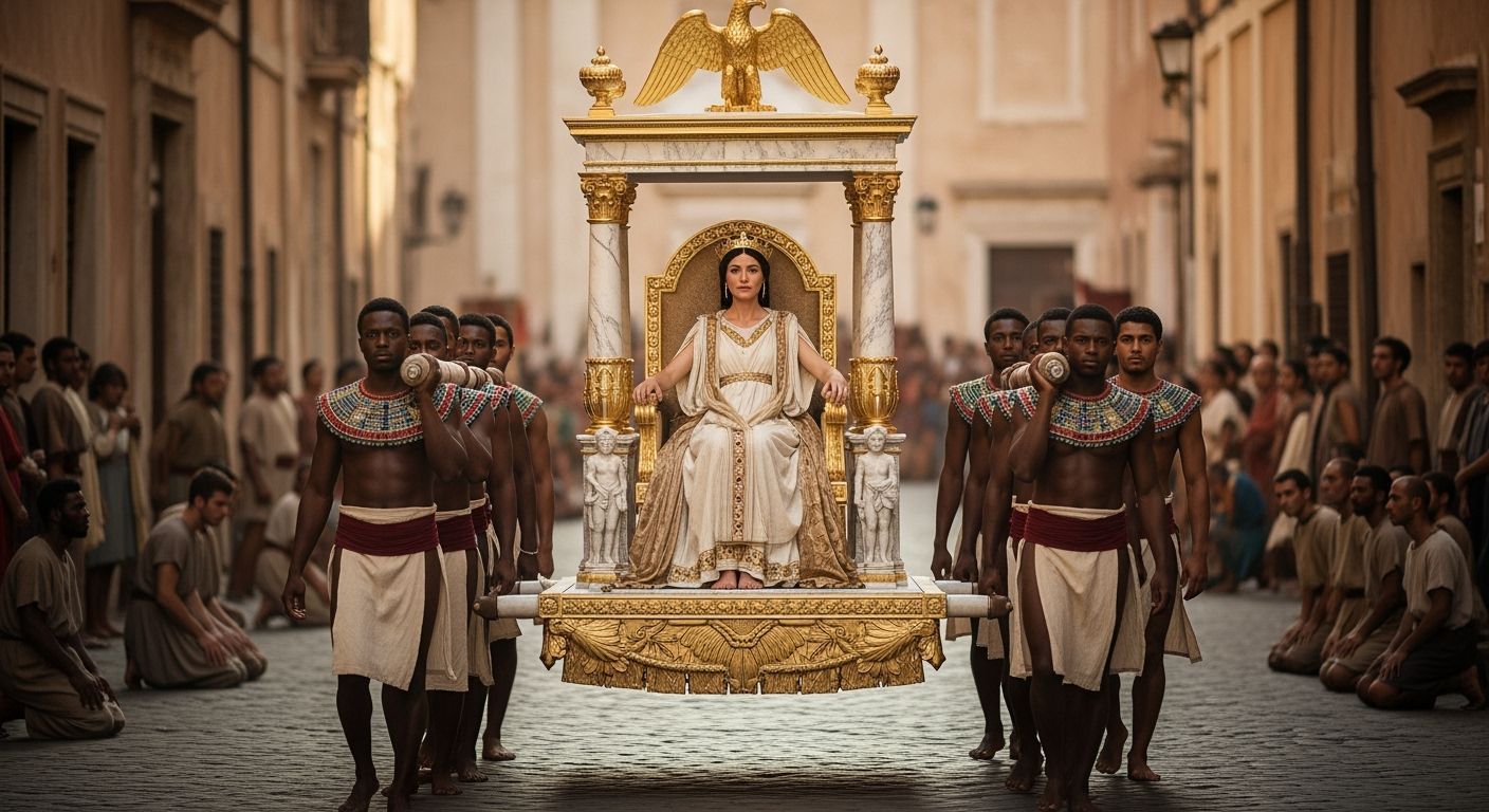 Empress Messalina on Imperial Litter Throne