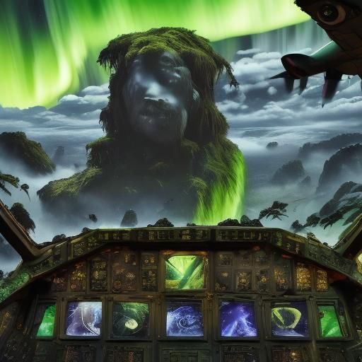 Jungle Crash Landing in Expressionist Aurora Style