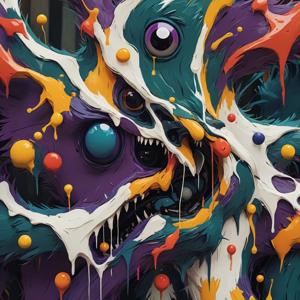 Funny Furry Monster in Pixar Style