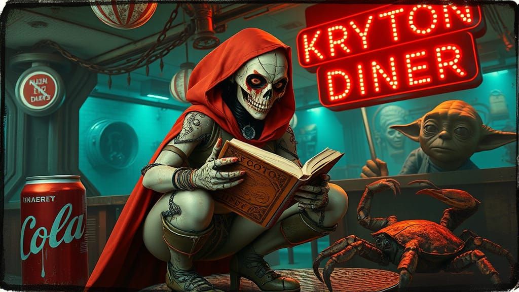 Retro Alien Diner, Sign "Krypton Diner"