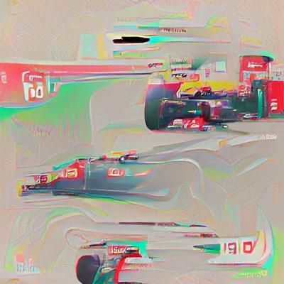 Formula 1 Car Speeding on Racetrack