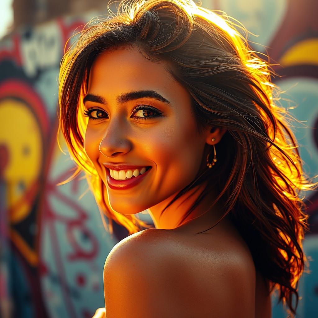 Sunny Day Joy in Vibrant, Hyperrealistic Art