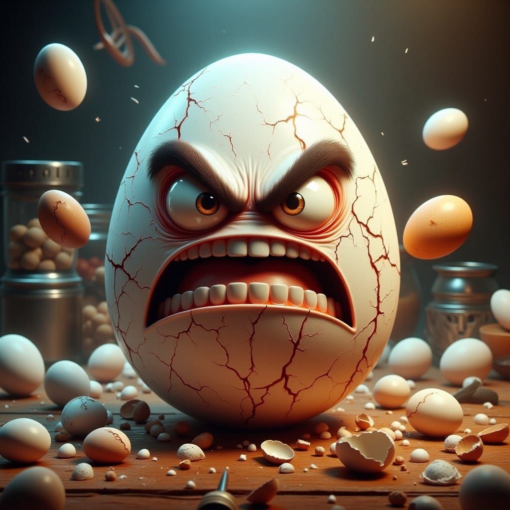 Angry Egg Plays Jackpot Slot Machine in Las Vegas