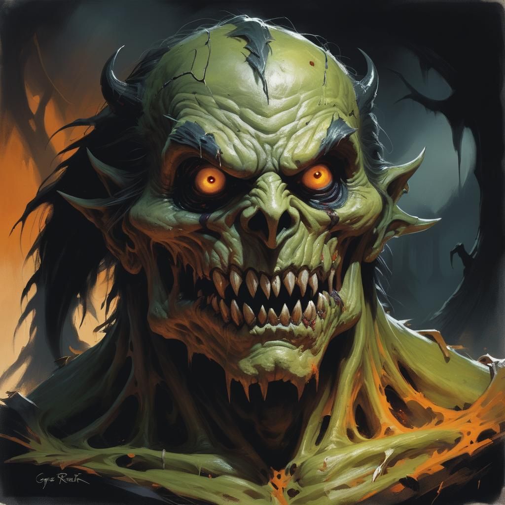 Sinister Monster in Dark Fantasy Style