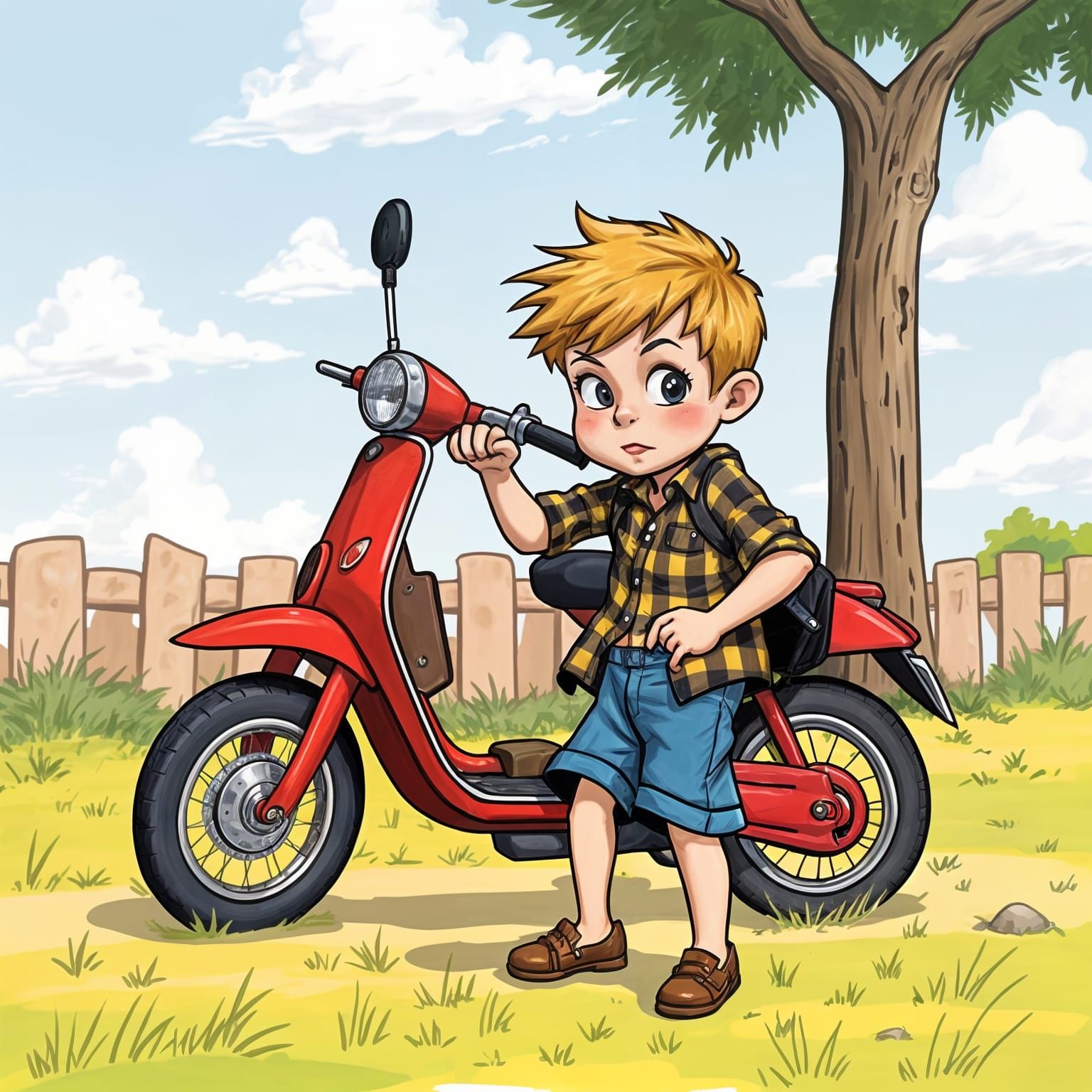 Mischievous Child Plans Scooter Theft