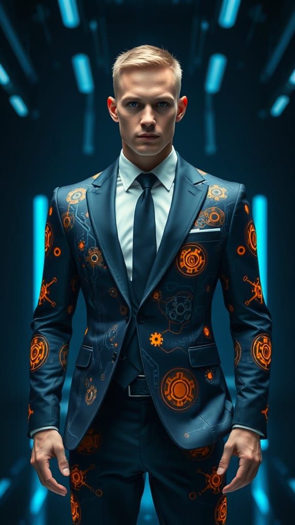 Timeless Futurist in Cyberpunk Attire