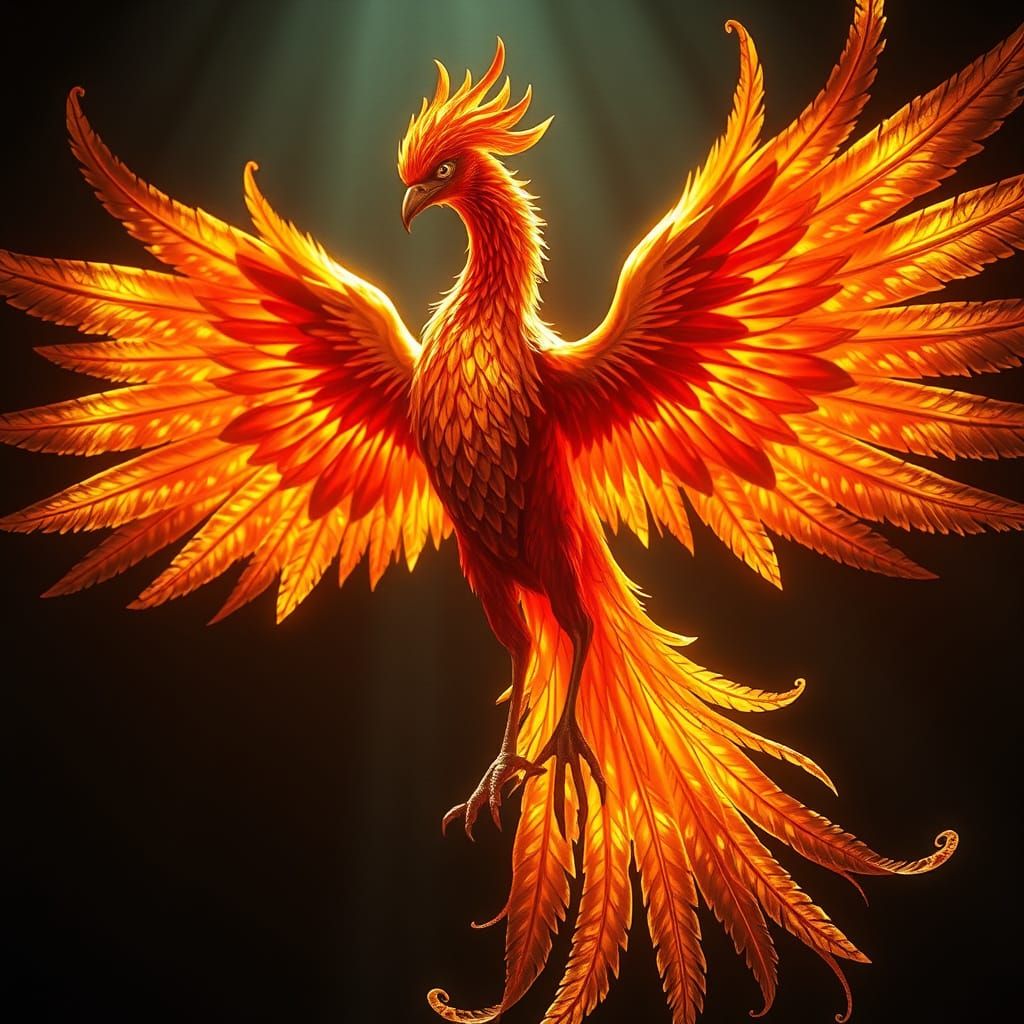 Elegant Phoenix in Art Deco Style