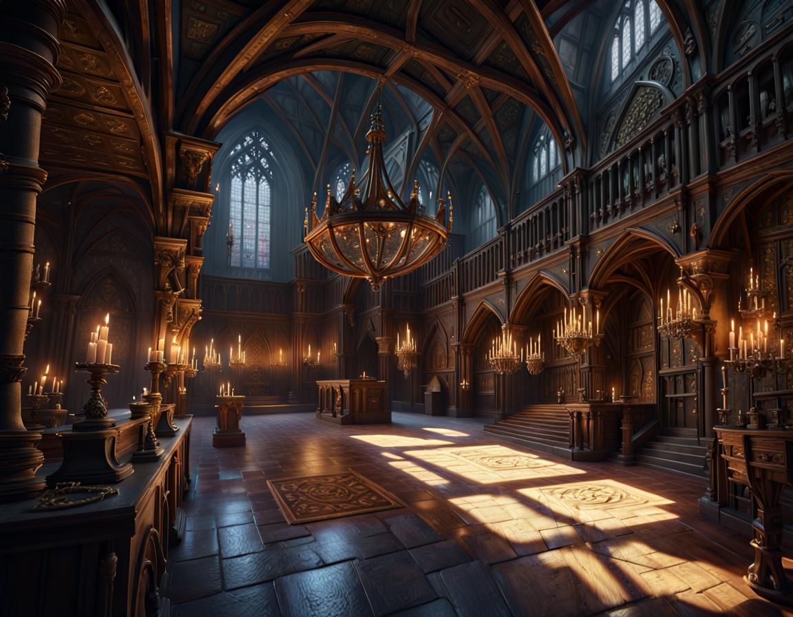 Medieval Sanctuary with Knights and Dragons