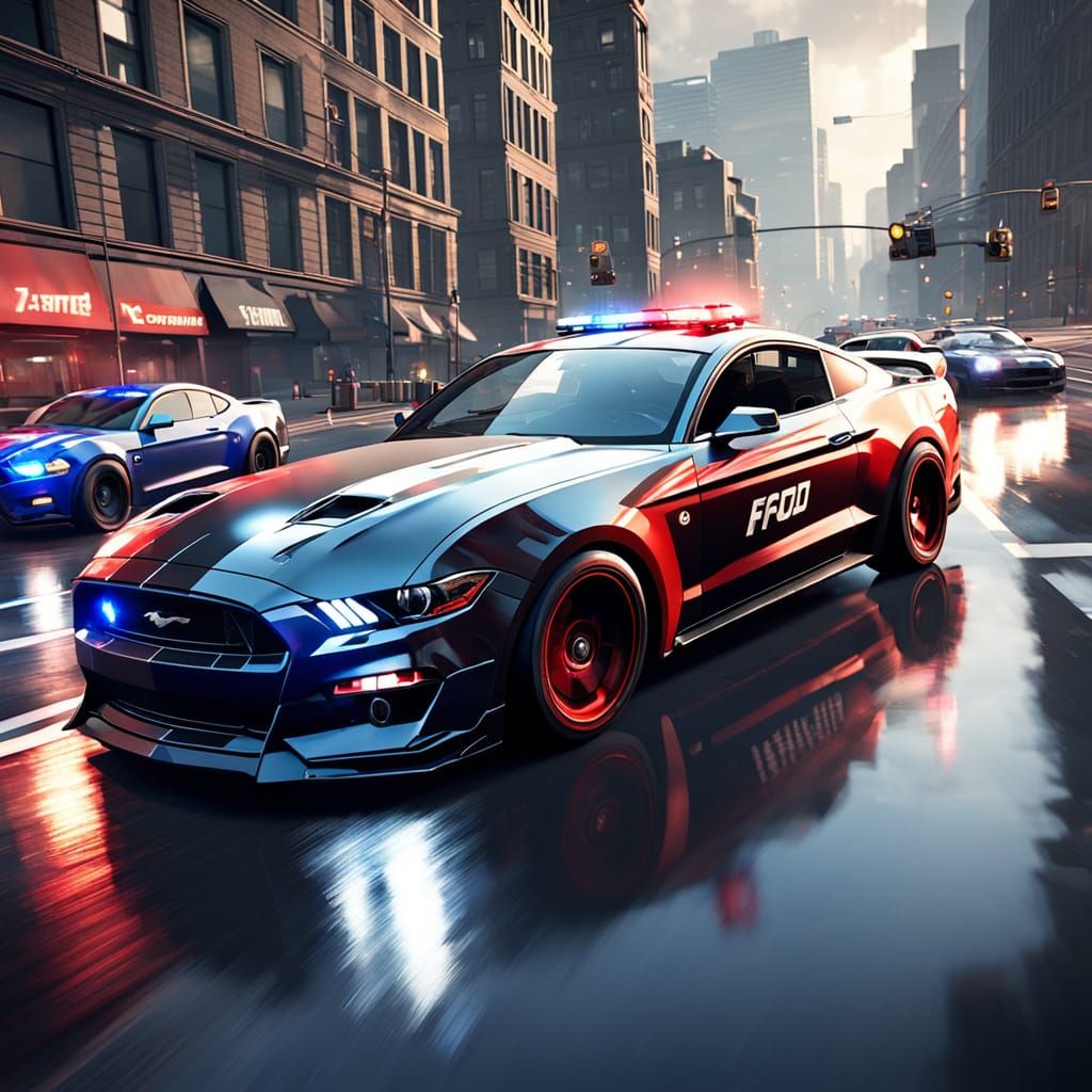 Ford Mustang Police Chase: 3D Game Cinematic