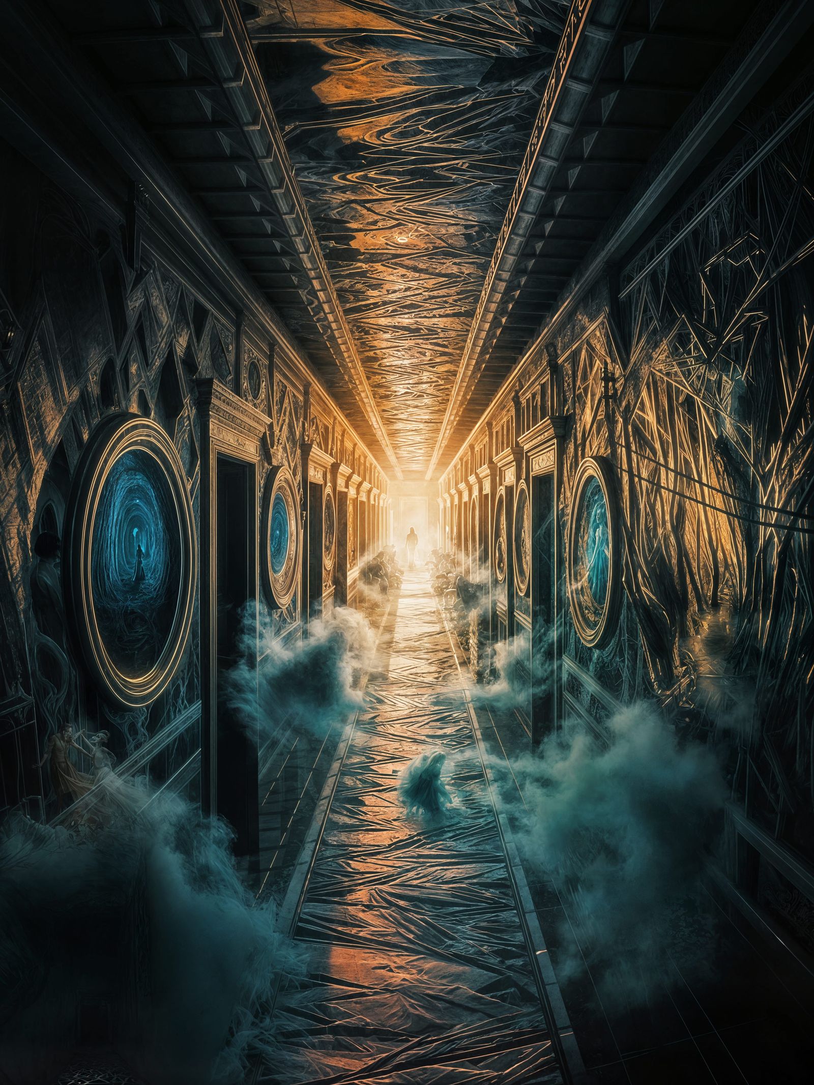 Surreal Optical Illusion Hallway Unveils Mysterious Paths