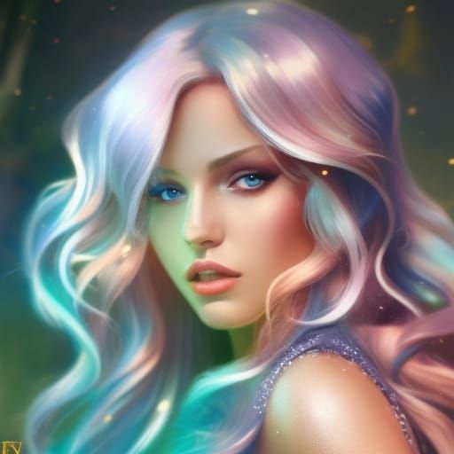 Beautiful Woman Portrait with Turquoise and Gold Jewels