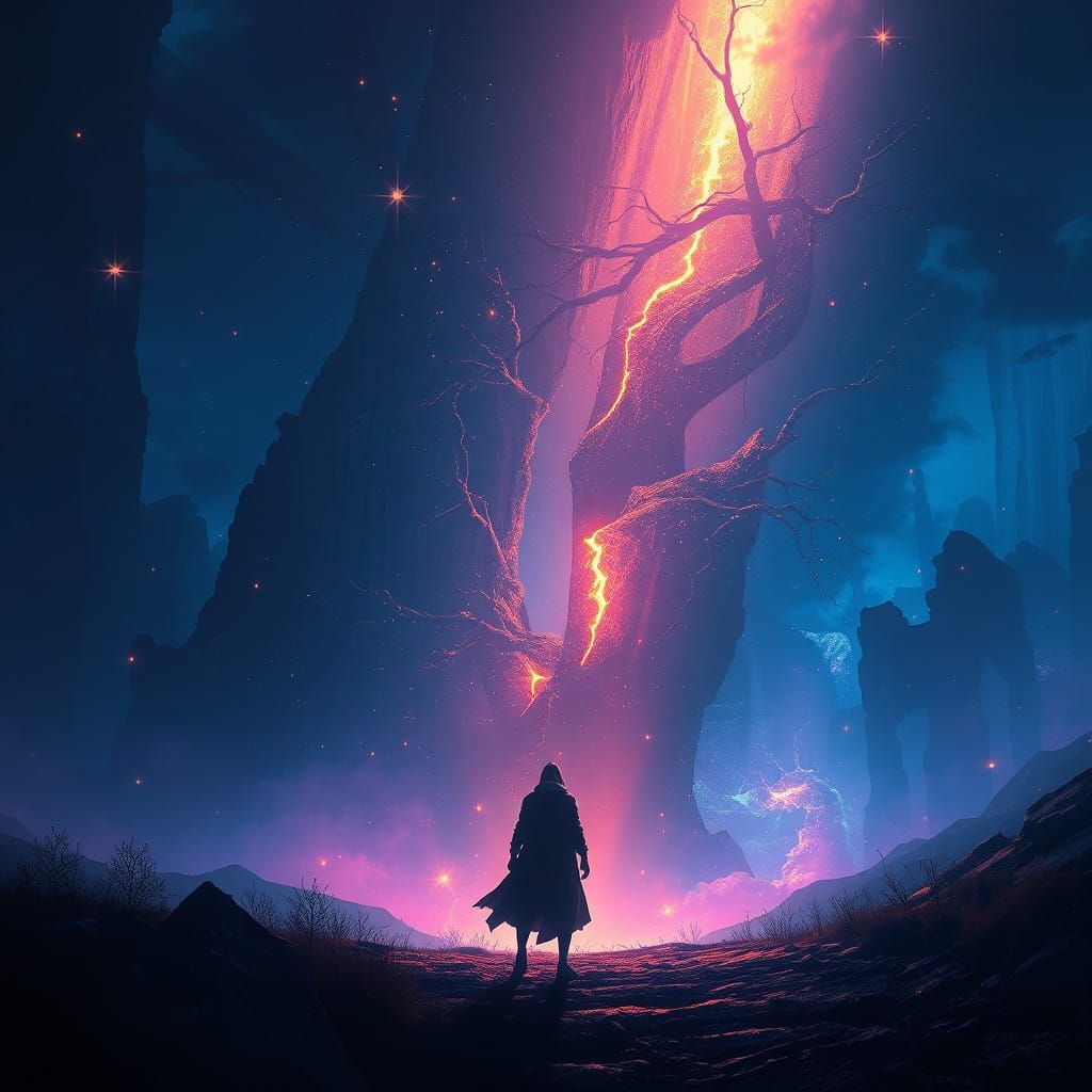 Surreal Landscape Consumed by Jealousy in Mysterious Golden...