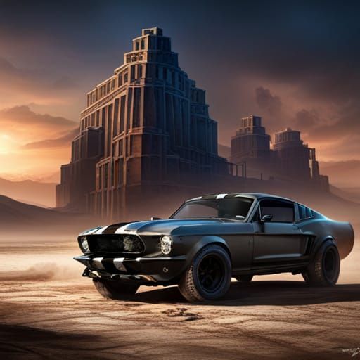 Mad Max Shelby Mustang in Abandoned Desert City