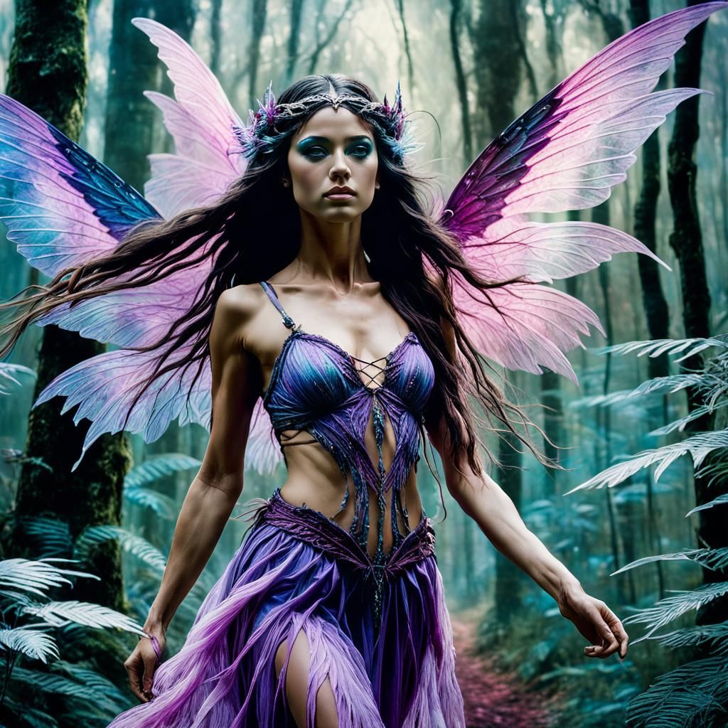 Enchanted Forest Fairy with Iridescent Wings