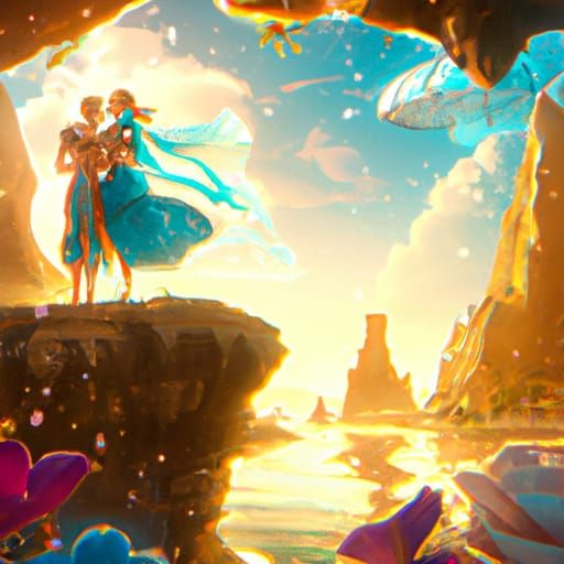 Honeymoon Concept Art in Art Nouveau Style