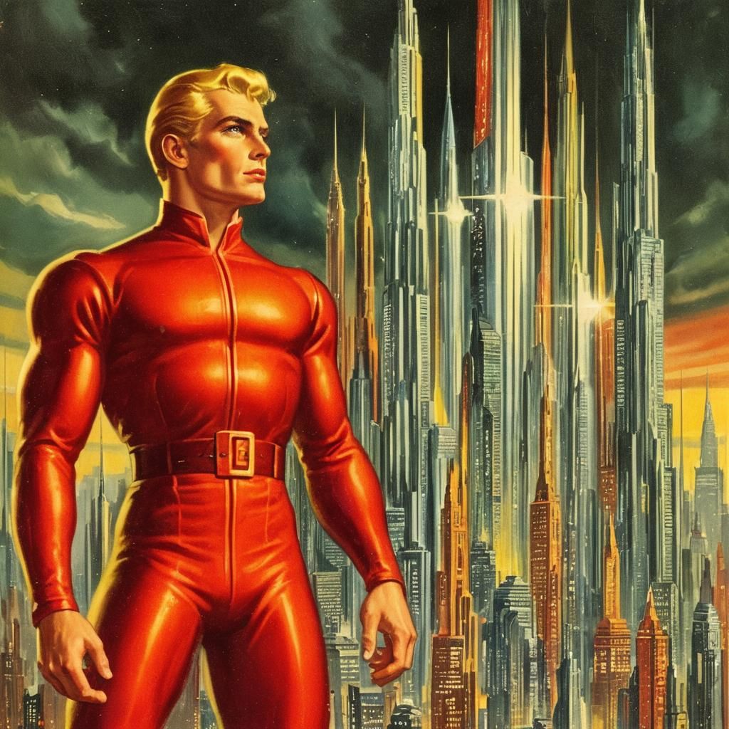 Retro Sci-Fi Hero in Mingo City Pulp Cover