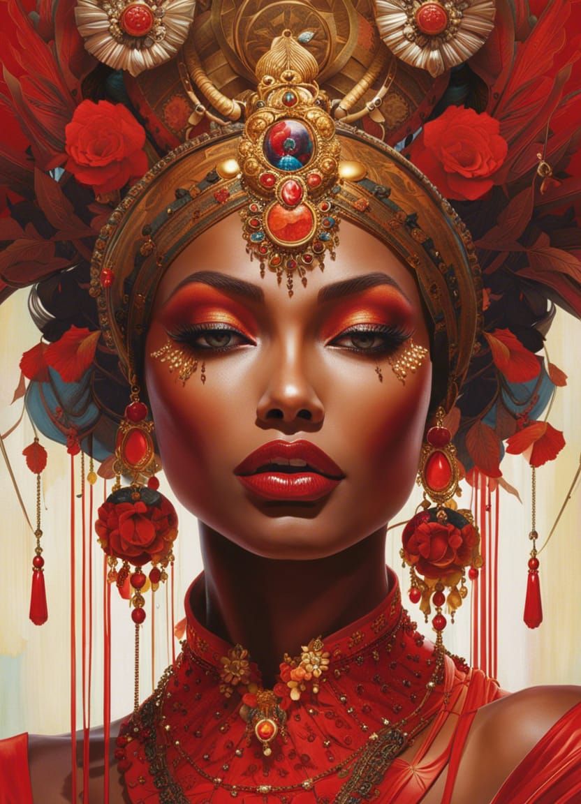 Majestic Bengali Goddess Portrait in Hyperdetailed Style