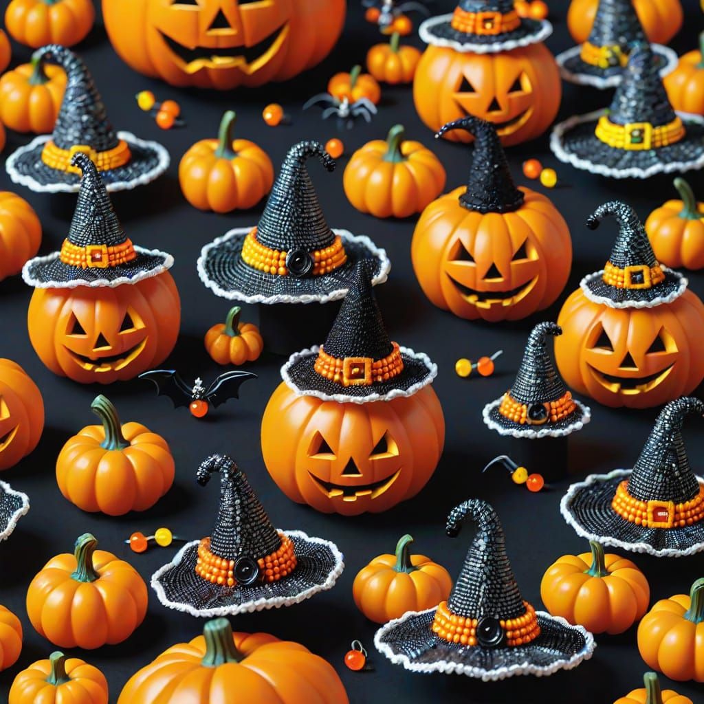 Bejeweled Halloween Hats Crafted From Colorful Beads