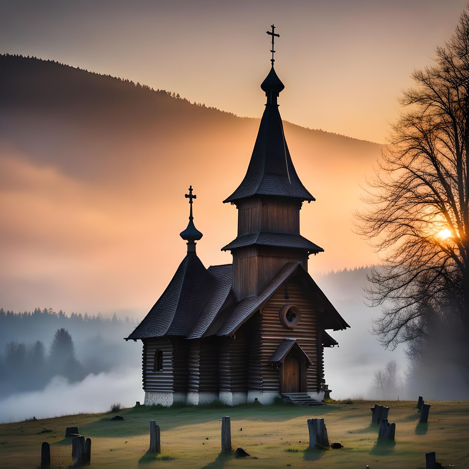 Maramures Church at Sunset: Romanian Photography