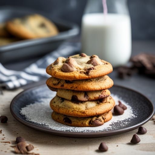 Chocolate Chip Cookies in Watercolor Style