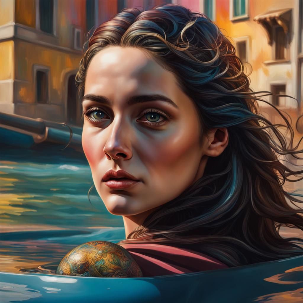 Smiling Mona Lisa Hyperrealistic Concept Art