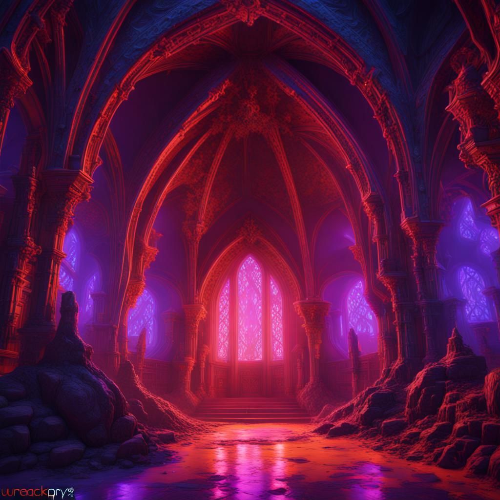 UV Blacklight Canopy in Detailed Matte Painting Style