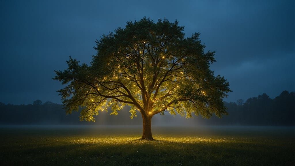 Firefly Tree: Nature's Gentle Night Lantern