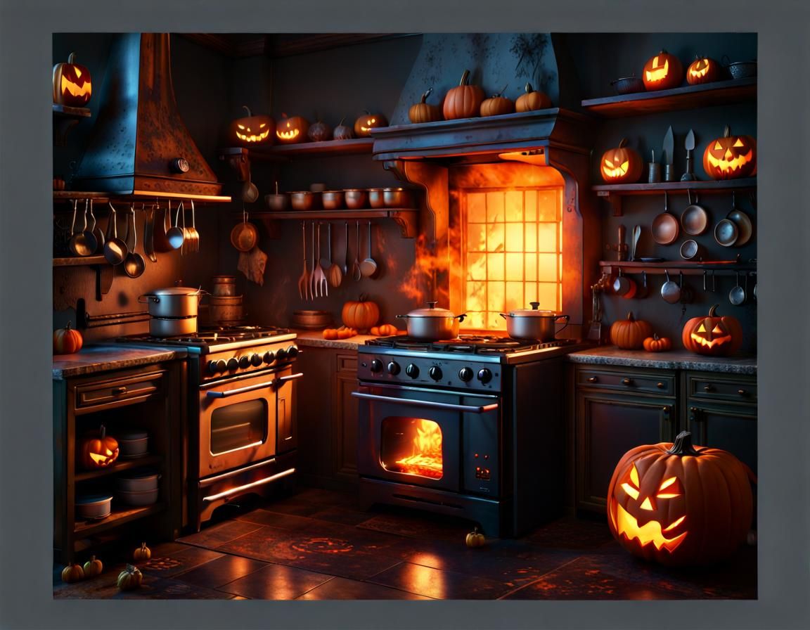 Spooky Halloween Kitchen with Haunted Appliances
