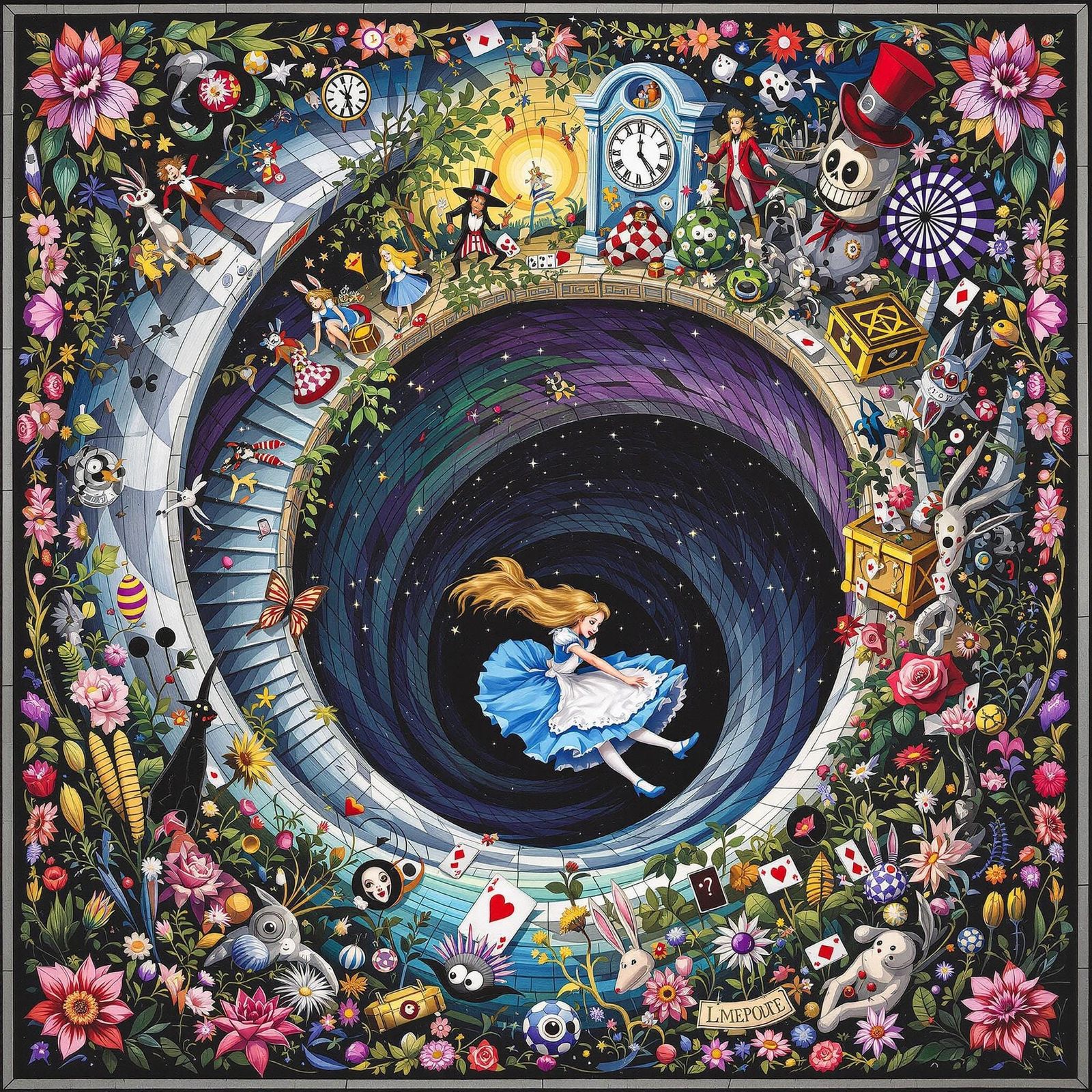 Alice in Wonderland: A Surreal Descent
