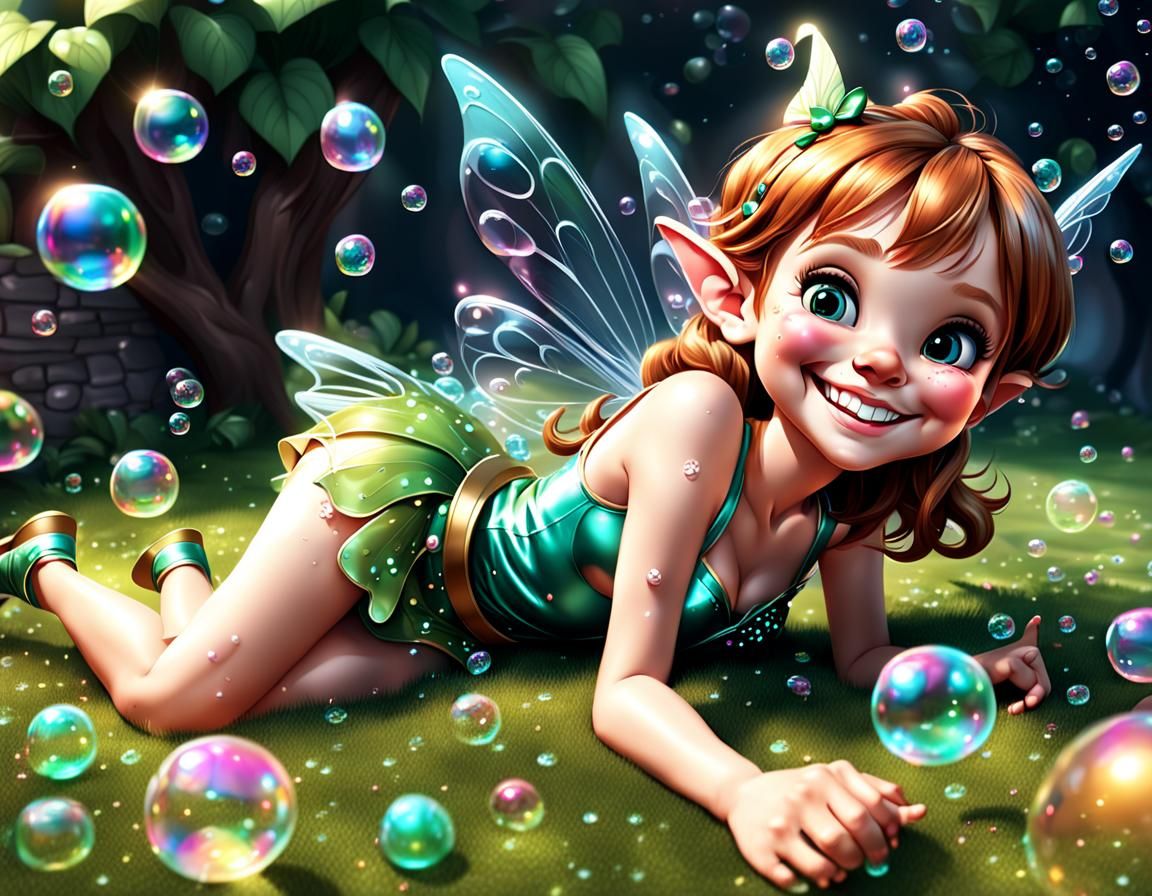 Happy Drunk Fairy Cartoon in 3D