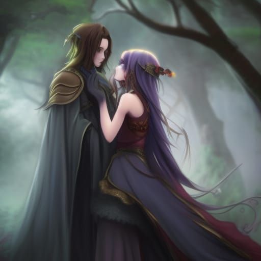 Magic Knight and Vampire Princess Embrace