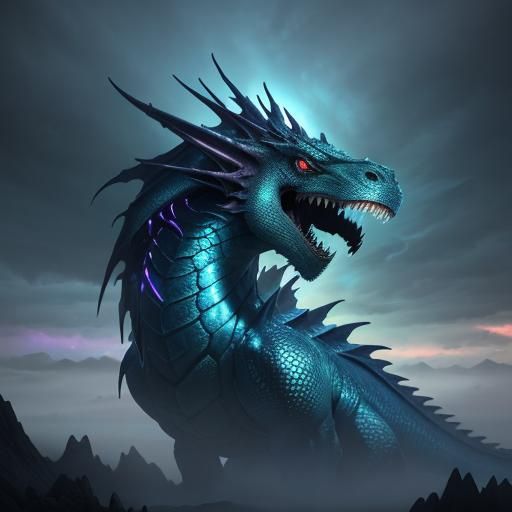 Majestic Dragon Emerges from Mystical Vortex