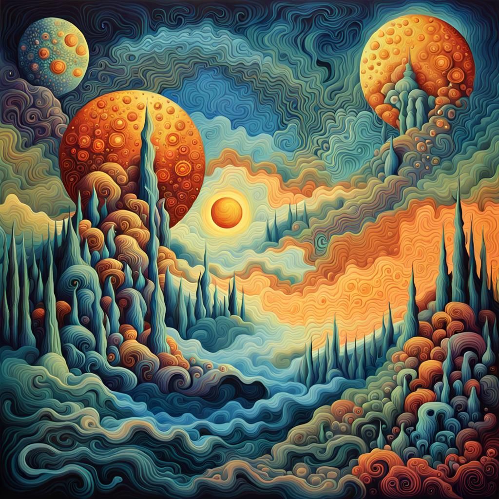 Surreal Dreamscape of Iridescent Phosphenes in HDR