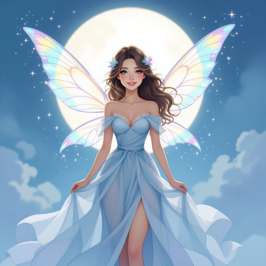 Luminous Tooth Fairy in Dreamy Moonlight