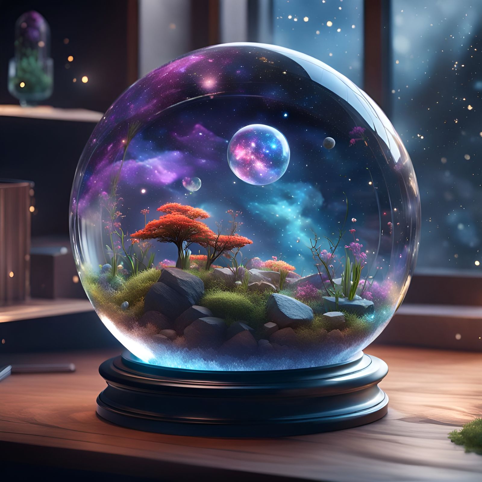 Galaxies in Crystal Ball Terrarium: Hyperdetailed Concept Ar...
