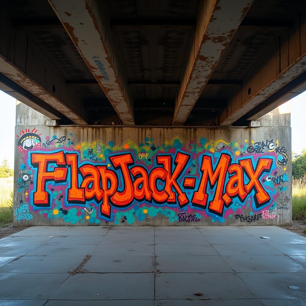 Urban Graffiti Art Underneath Industrial Bridge