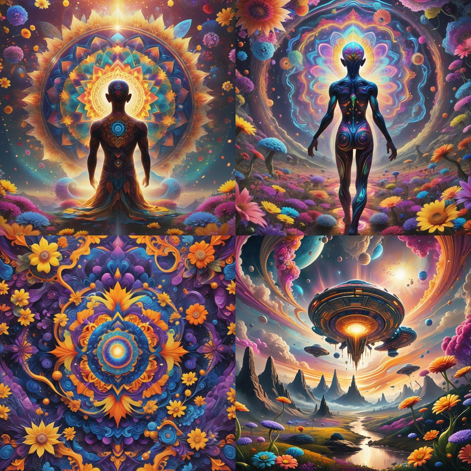 Kaleidoscopic Alien Landscape Journey in HD