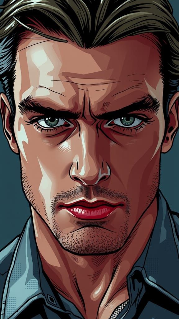 Ruggedly Handsome Male Model with Piercing Eyes