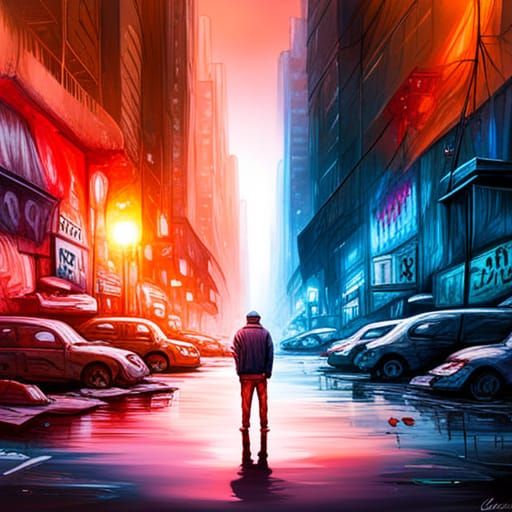 Colorful Graffiti Art with Oil Gouache Effects