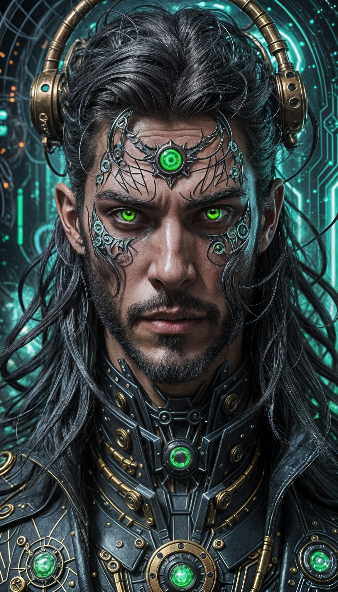 Hyperrealistic Fusion Character with Mechanical Wing