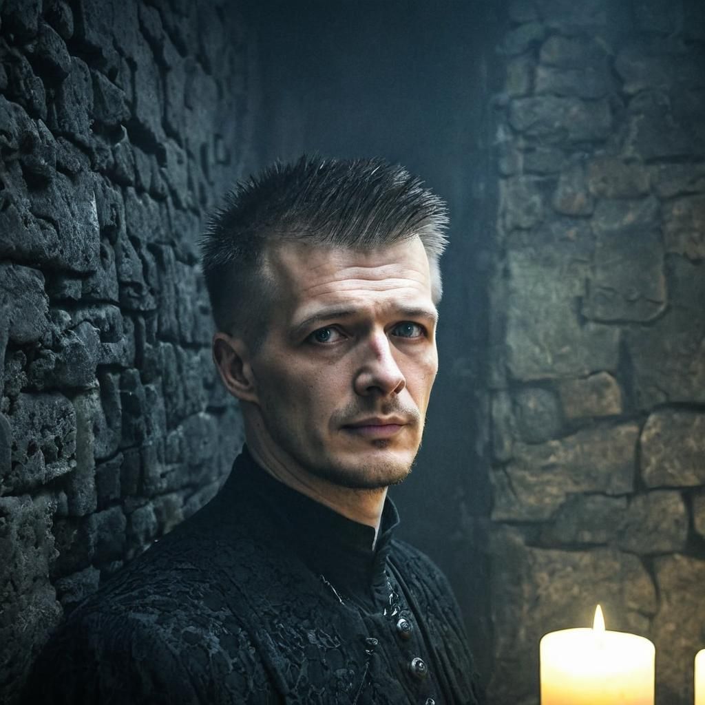 Gothic Portrait in Dark Surrealist Style