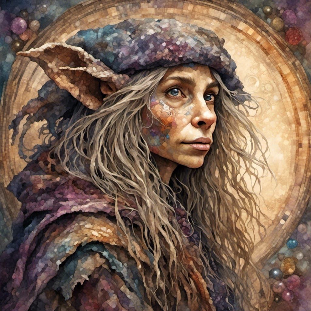 Jen from The Dark Crystal in Tapestry Style
