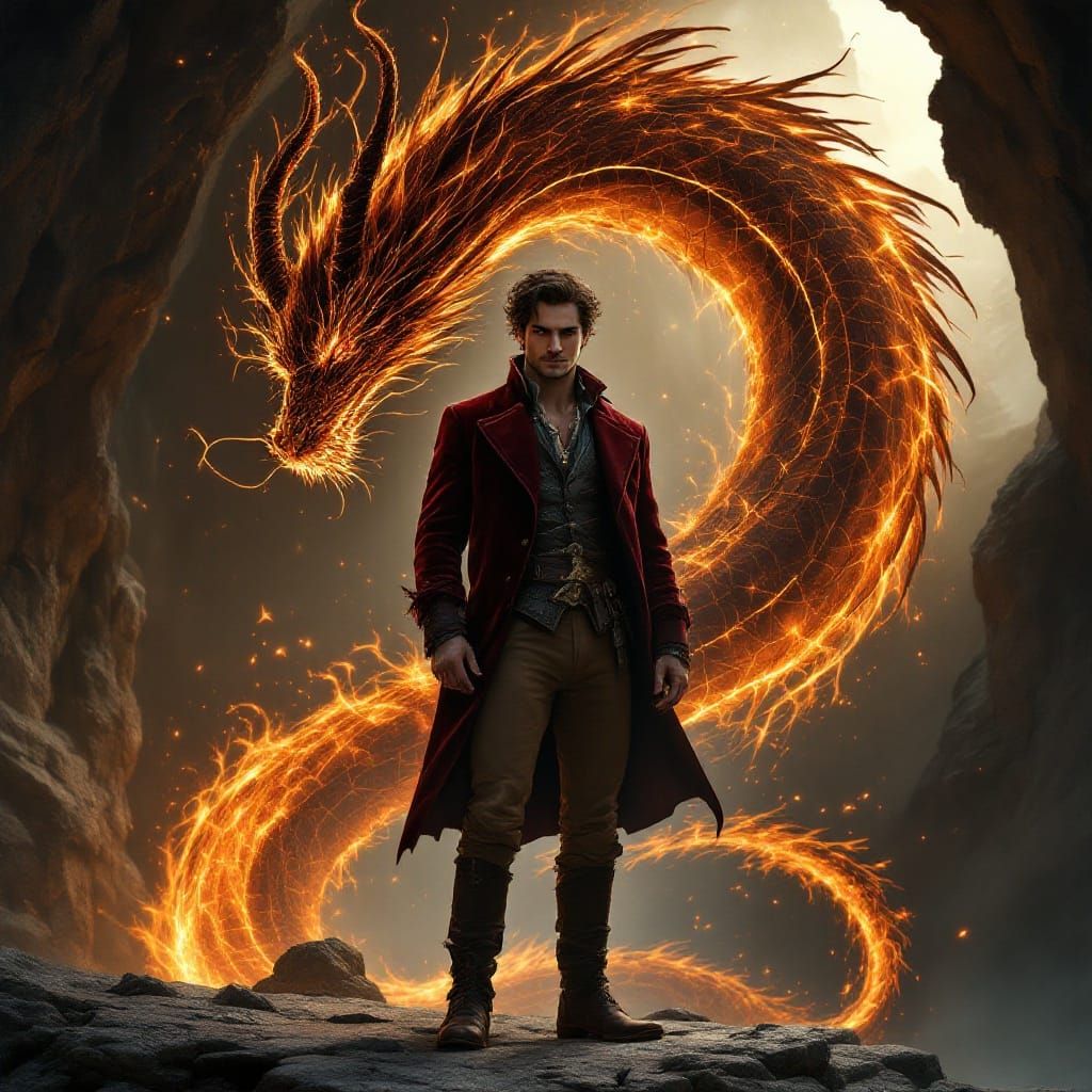 Ethereal Fantasy Warrior in Sunset Haze